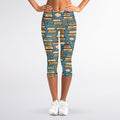 Pop Art Books Pattern Print Women's Capri Leggings