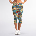 Pop Art Books Pattern Print Women's Capri Leggings