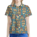Pop Art Books Pattern Print Women's Polo Shirt