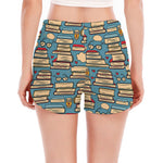 Pop Art Books Pattern Print Women's Split Running Shorts