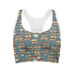 Pop Art Books Pattern Print Women's Sports Bra