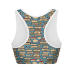 Pop Art Books Pattern Print Women's Sports Bra