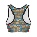 Pop Art Books Pattern Print Women's Sports Bra