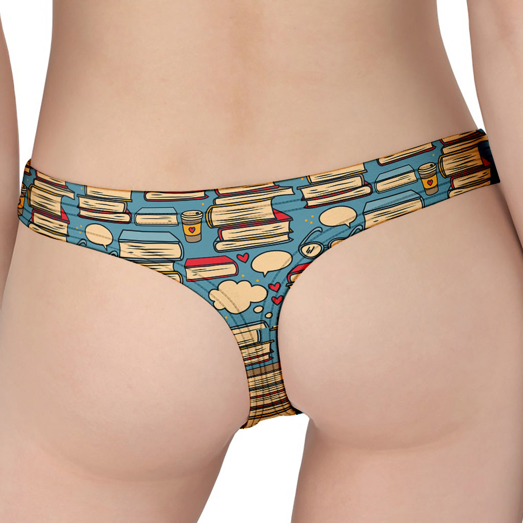 Pop Art Books Pattern Print Women's Thong