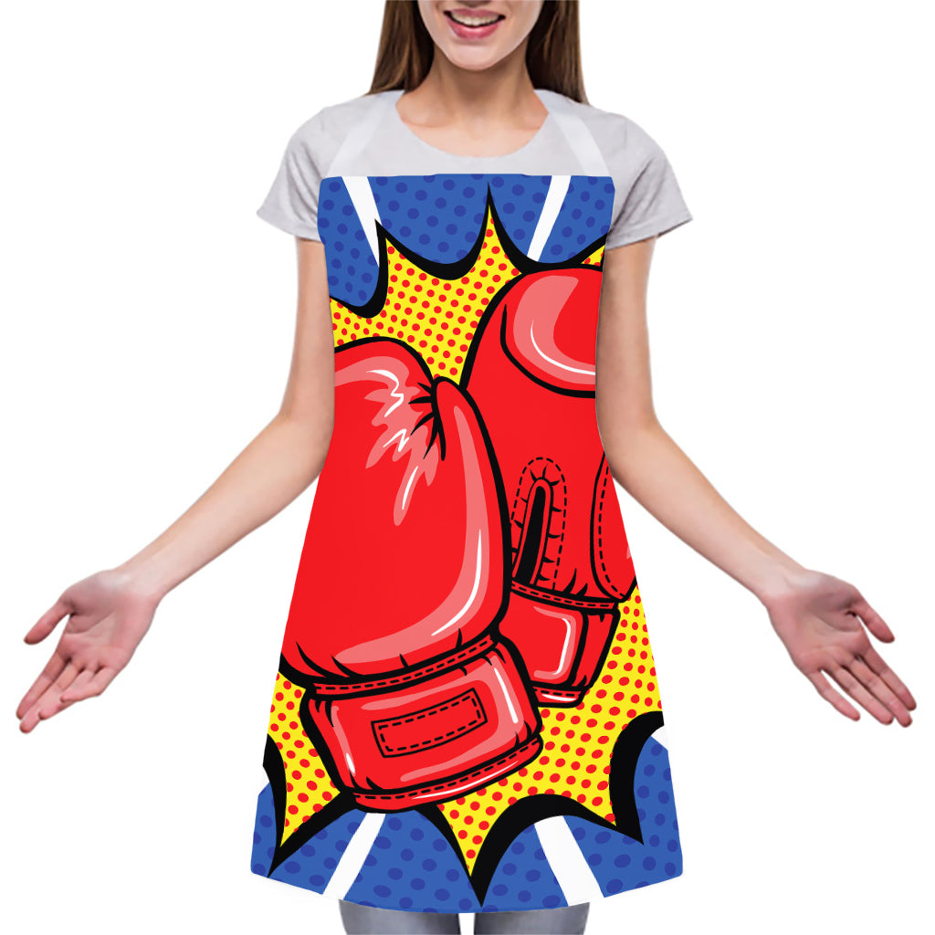 Pop Art Boxing Gloves Print Adjustable Apron
