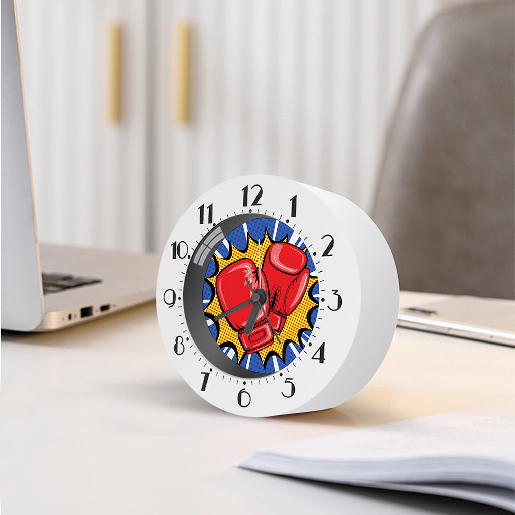 Pop Art Boxing Gloves Print Alarm Clock