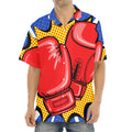 Pop Art Boxing Gloves Print Aloha Shirt
