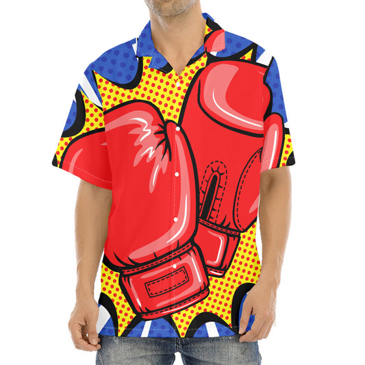 Pop Art Boxing Gloves Print Aloha Shirt