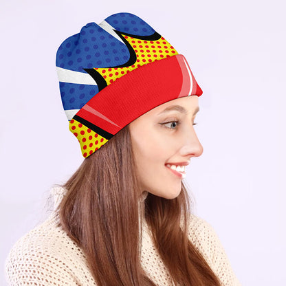 Pop Art Boxing Gloves Print Beanie