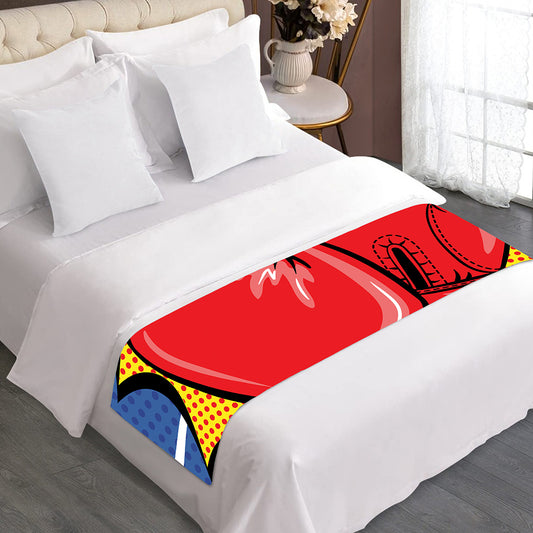 Pop Art Boxing Gloves Print Bed Runner