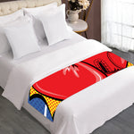 Pop Art Boxing Gloves Print Bed Runner
