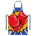 Pop Art Boxing Gloves Print Bib Apron With Pocket