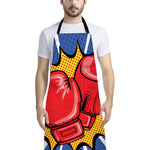 Pop Art Boxing Gloves Print Bib Apron With Pocket