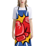Pop Art Boxing Gloves Print Bib Apron With Pocket
