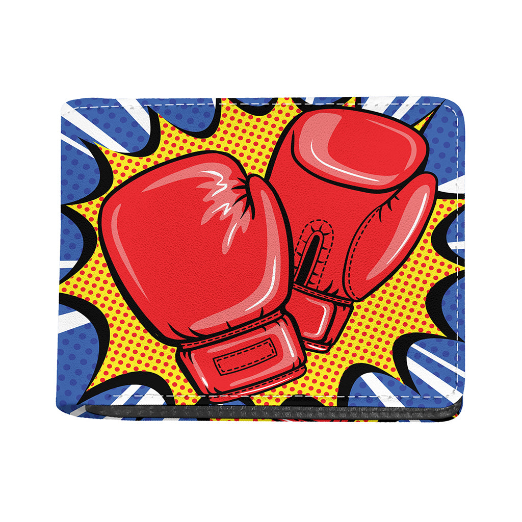 Pop Art Boxing Gloves Print Bifold Wallet