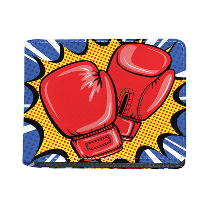 Pop Art Boxing Gloves Print Bifold Wallet