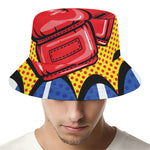 Pop Art Boxing Gloves Print Bucket Hat