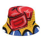 Pop Art Boxing Gloves Print Bucket Hat