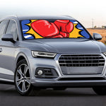 Pop Art Boxing Gloves Print Car Windshield Sun Shade