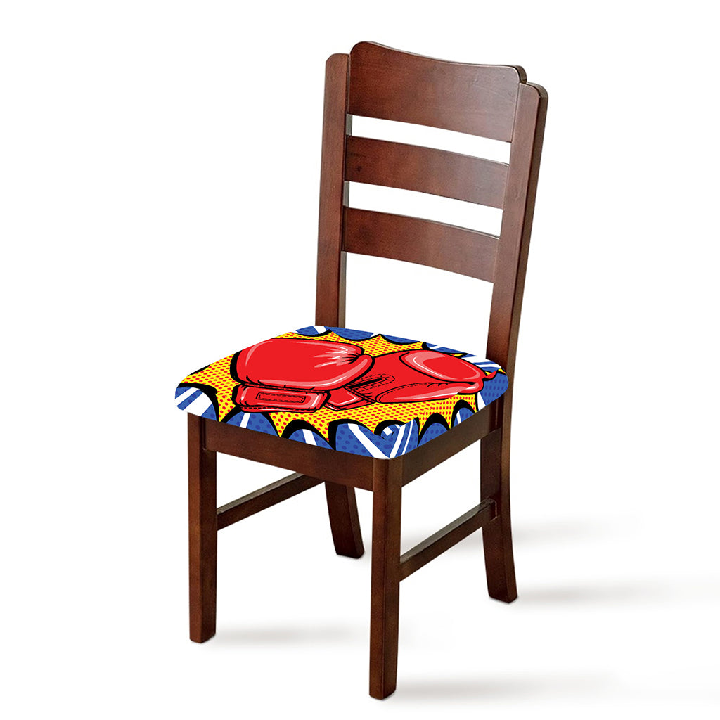 Pop Art Boxing Gloves Print Chair Cushion Cover