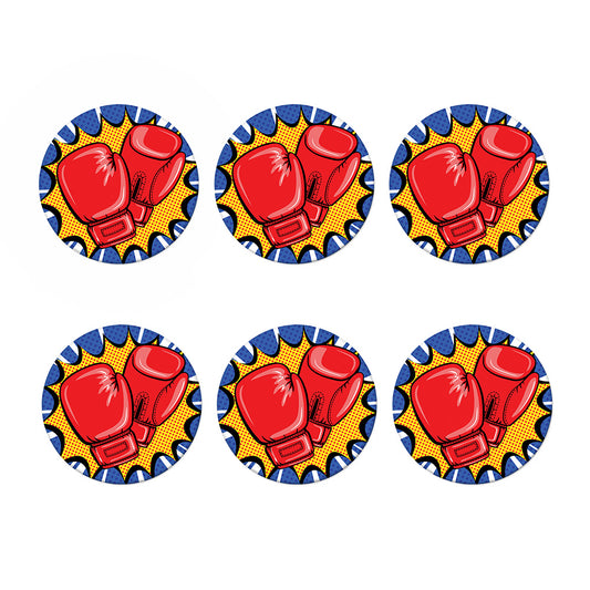 Pop Art Boxing Gloves Print Coaster Set