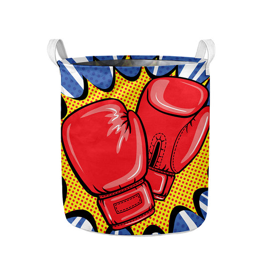 Pop Art Boxing Gloves Print Collapsible Laundry Basket