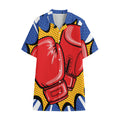 Pop Art Boxing Gloves Print Cotton Hawaiian Shirt