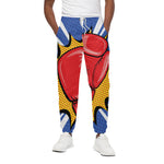 Pop Art Boxing Gloves Print Cotton Pants