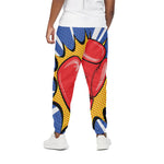 Pop Art Boxing Gloves Print Cotton Pants