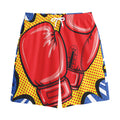 Pop Art Boxing Gloves Print Cotton Shorts