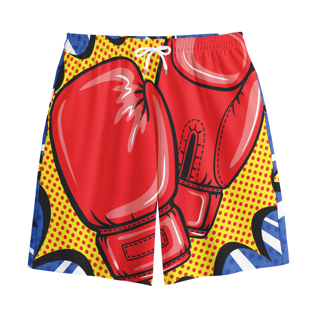 Pop Art Boxing Gloves Print Cotton Shorts