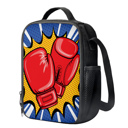 Pop Art Boxing Gloves Print Crossbody Lunch Bag