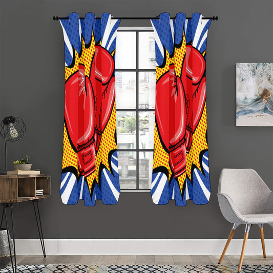 Pop Art Boxing Gloves Print Curtain