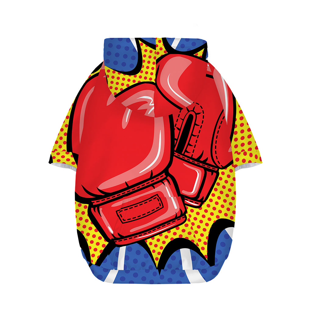Pop Art Boxing Gloves Print Dog Zip Up Hoodie