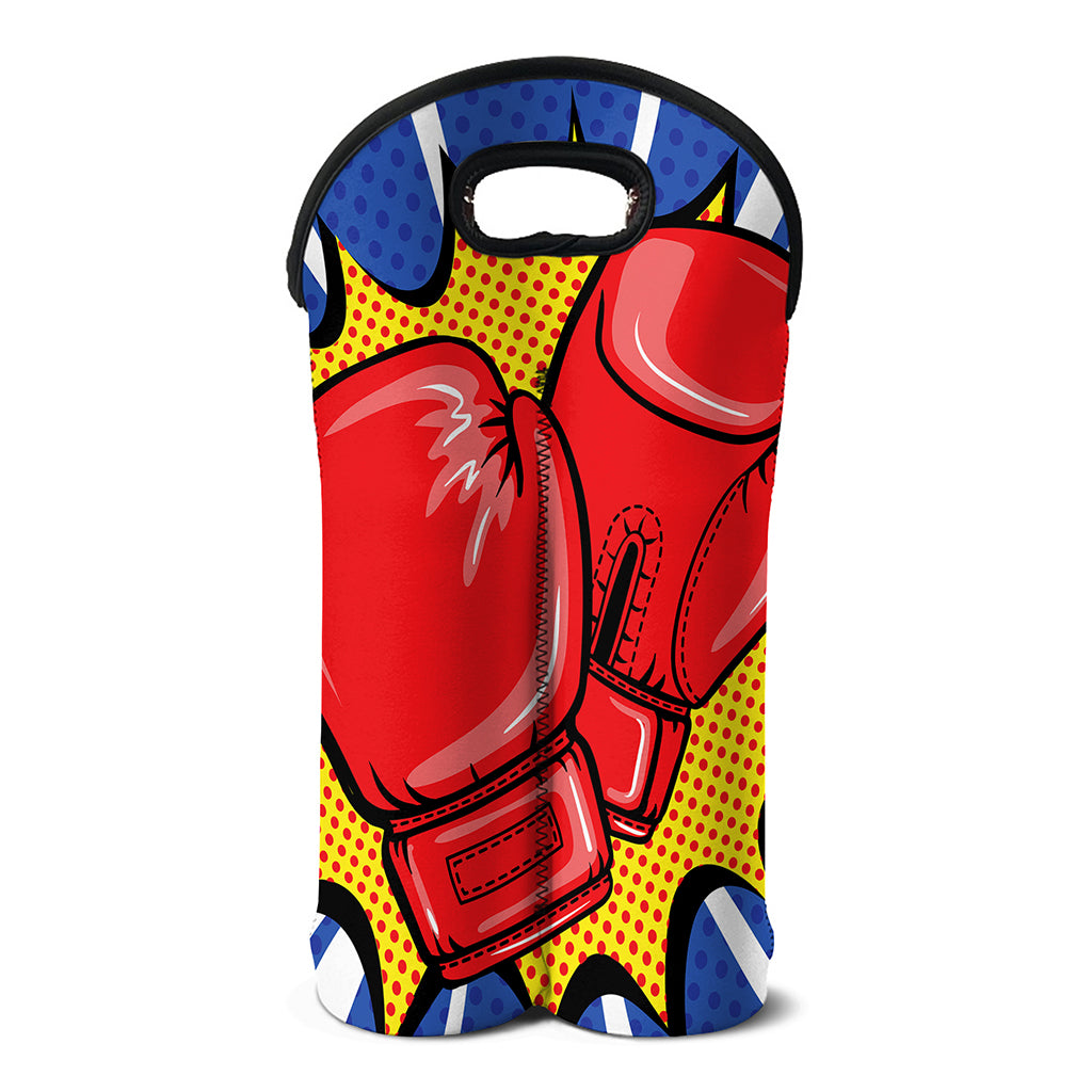 Pop Art Boxing Gloves Print Double Neoprene Wine Tote