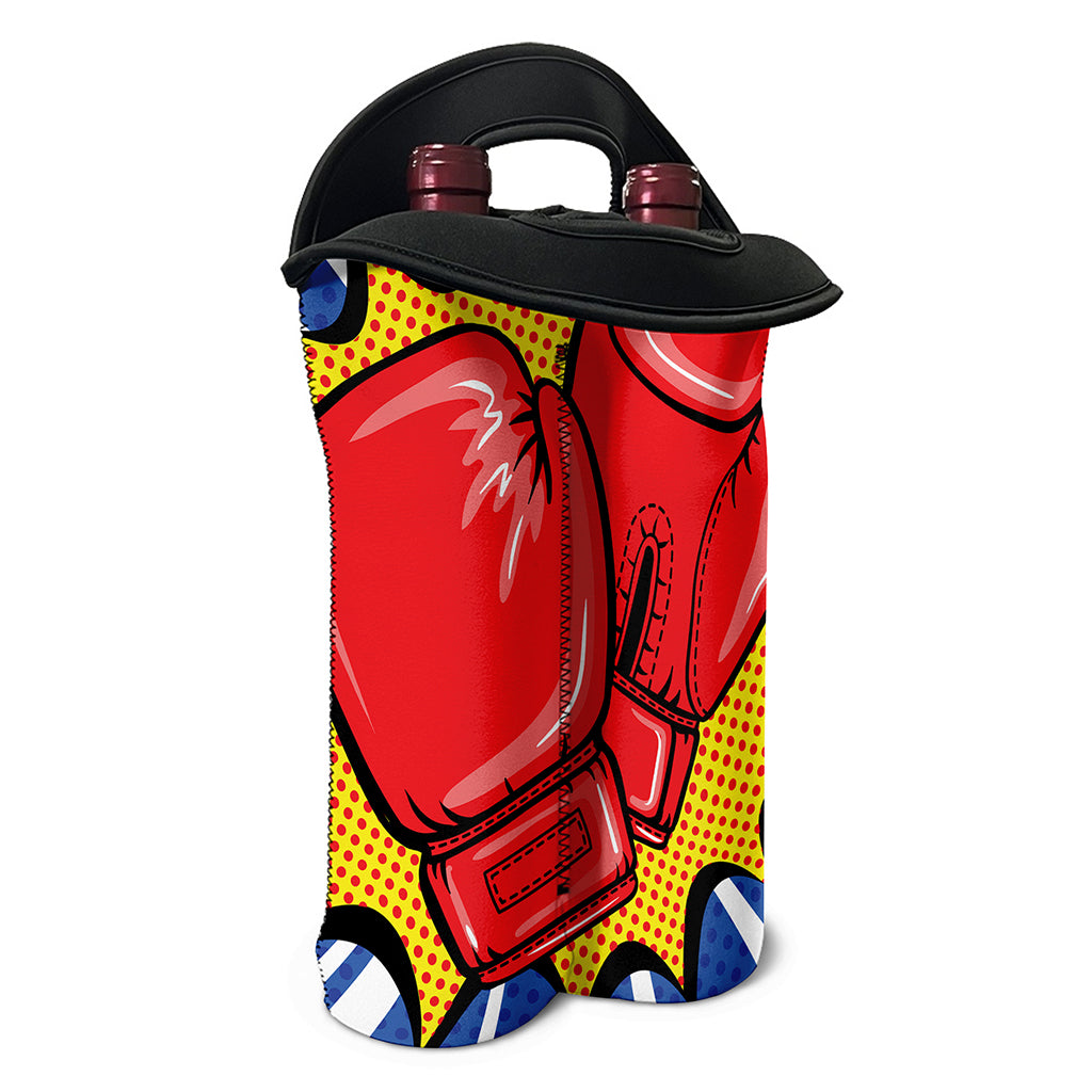 Pop Art Boxing Gloves Print Double Neoprene Wine Tote