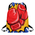Pop Art Boxing Gloves Print Drawstring Backpack