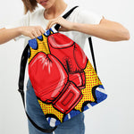 Pop Art Boxing Gloves Print Drawstring Backpack