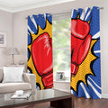 Pop Art Boxing Gloves Print Extra Wide Grommet Curtains