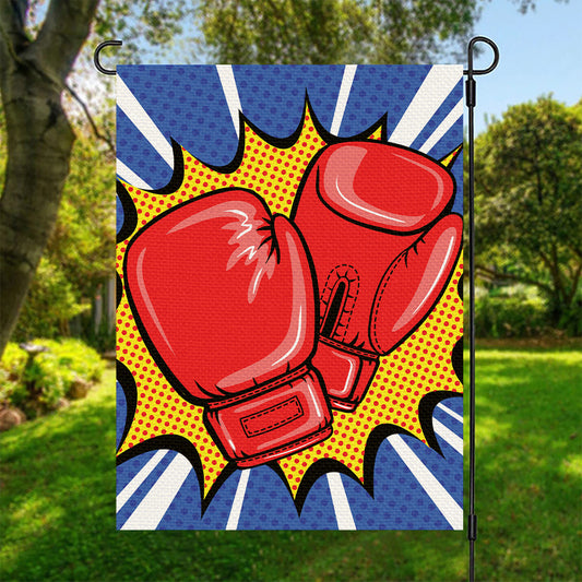 Pop Art Boxing Gloves Print Garden Flag