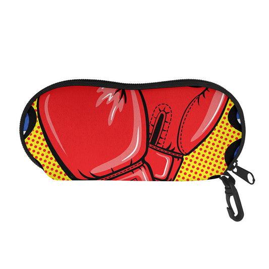 Pop Art Boxing Gloves Print Glasses Case