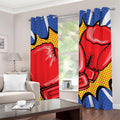 Pop Art Boxing Gloves Print Grommet Curtains