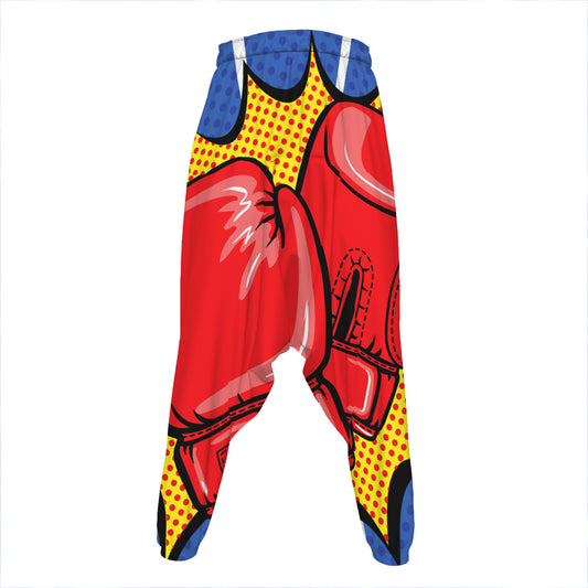 Pop Art Boxing Gloves Print Hammer Pants