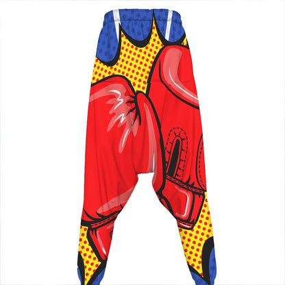 Pop Art Boxing Gloves Print Hammer Pants