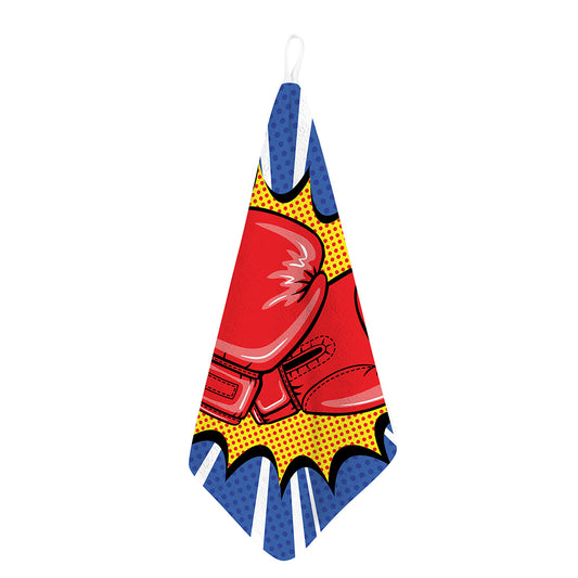 Pop Art Boxing Gloves Print Hand Towel