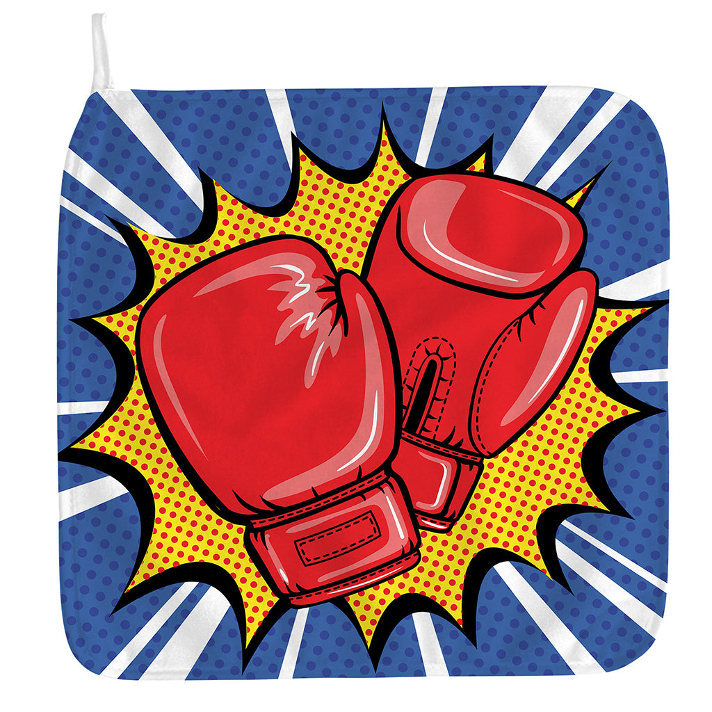 Pop Art Boxing Gloves Print Hand Towel