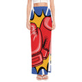 Pop Art Boxing Gloves Print High Slit Maxi Skirt