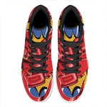 Pop Art Boxing Gloves Print High Top Leather Sneakers