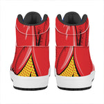 Pop Art Boxing Gloves Print High Top Leather Sneakers