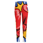 Pop Art Boxing Gloves Print High-Waisted Pocket Leggings